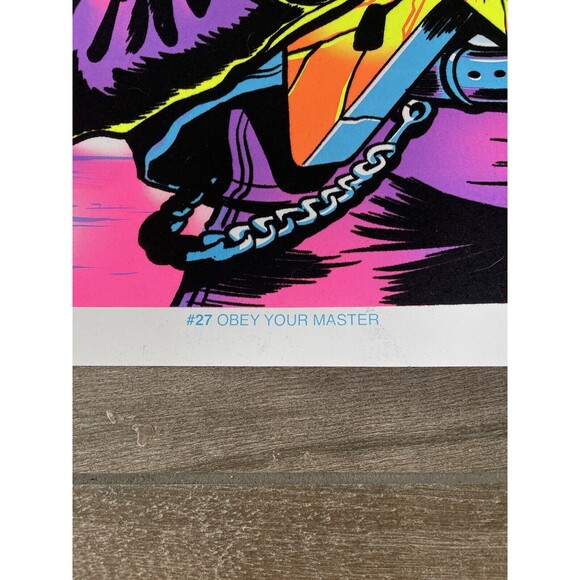 Obey Your Master Blacklight Poster Flocked Halloween New 24x18 - Picture 2 of 6